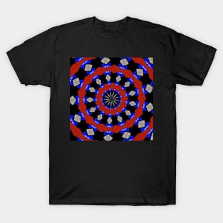 Red Gray Blue Kaleidoscope T-Shirt